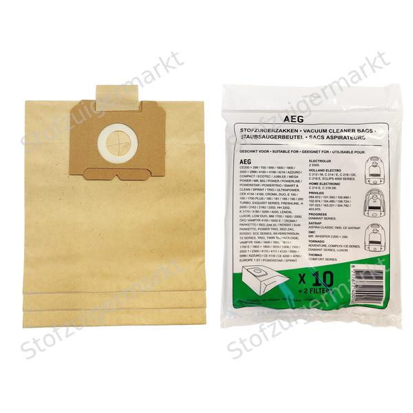 Papieren - stofzuigerzakken - Aeg, Electrolux, SMC - polybag