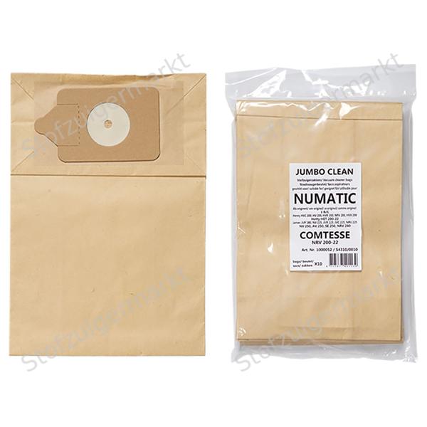 Papieren - stofzuigerzakken - Comtesse, Numatic - polybag