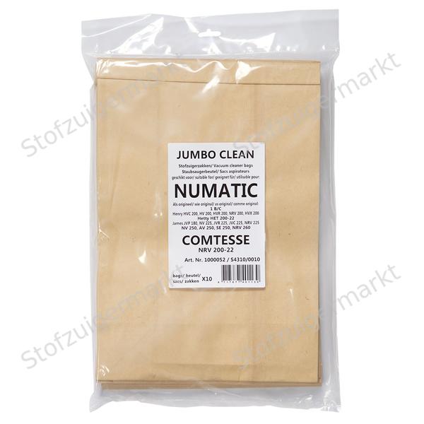 Papieren - stofzuigerzakken - Comtesse, Numatic - polybag